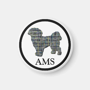 Shih Tzu Cute Hond Silhouet Y& Blauw Raster Magneet
