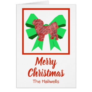 Shih Tzu Cute Kerstmis Dog Bow Card