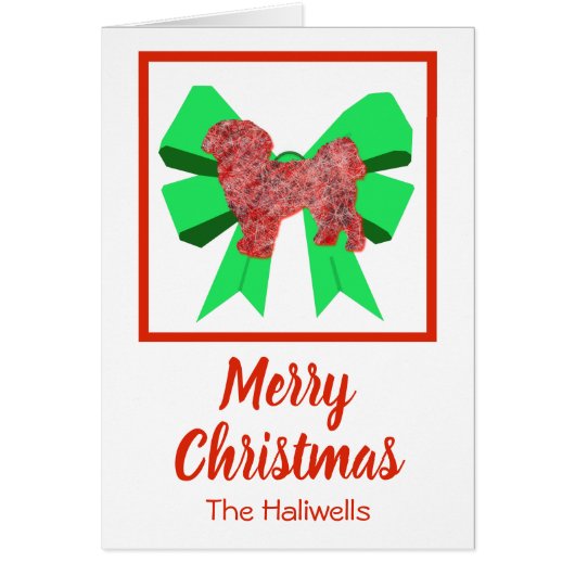 Shih Tzu Cute Kerstmis Dog Bow Card (Voorkant)