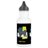 Shih Tzu Cute Pet Dog Silhouette Y&B Grid Waterfles (Links)