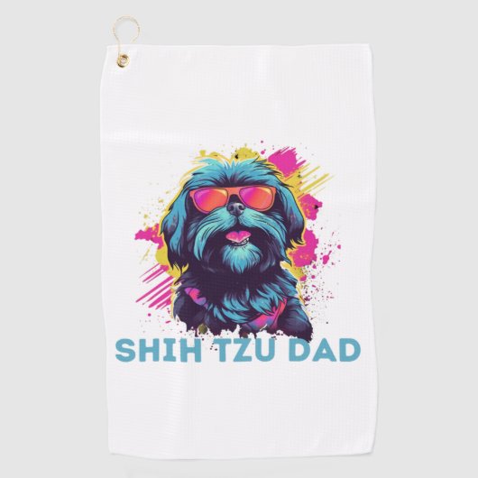 Shih Tzu Dad Golfhanddoek (Voorkant)