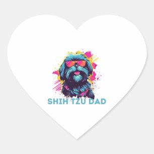Shih Tzu Dad Hart Sticker