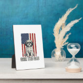 Shih Tzu Dad Patriotic Flag Vintage Dog Shirt_1 Fotoplaat (Zijkant)