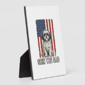 Shih Tzu Dad Patriotic Flag Vintage Dog Shirt_1 Fotoplaat (Zijkant)