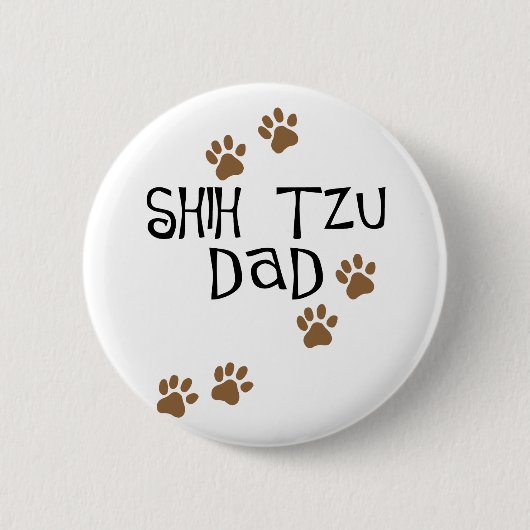 Shih Tzu Dad Ronde Button 5,7 Cm (Voorkant)