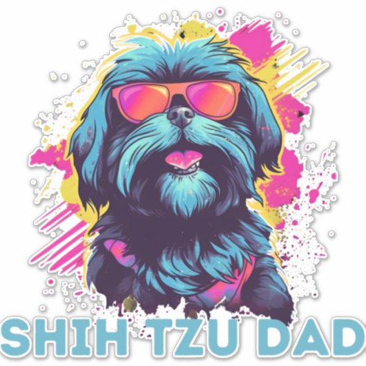 Shih Tzu Dad Sticker (Voorkant)