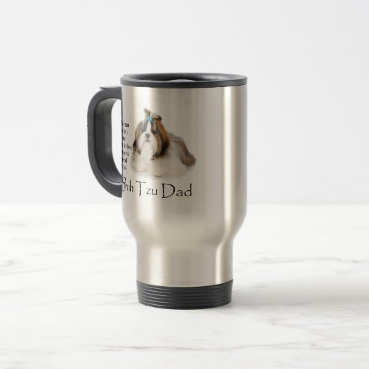 Shih Tzu Dad Travel Mug Reisbeker (Voorkant links)