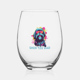 Shih Tzu Dad Wijnglas Zonder Voet