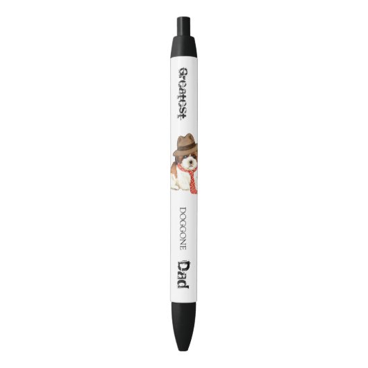 Shih Tzu Dad Zwarte Inkt Pen (Voorkant Verticaal)