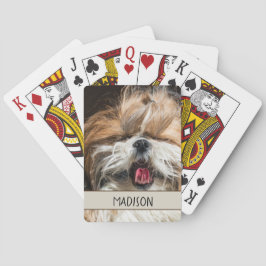 Shih tzu die gaapt tong grappig schattig Personali Pokerkaarten