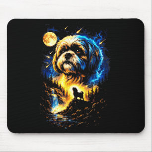 Shih tzu die naar de maan jankt vintage jaren 90 g muismat