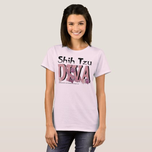 Shih Tzu DIVA T-shirt (Voorkant volledig)