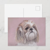 Shih tzu Dog Art Briefkaart (Voorkant / Achterkant)