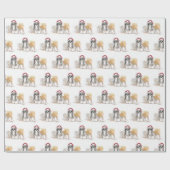 Shih tzu Dog Art-kerstinpakpapier Cadeaupapier (Vlak)