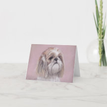 Shih tzu Dog Art Note Kaart