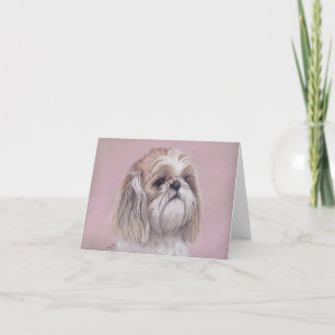 Shih tzu Dog Art Note Kaart