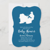 Shih Tzu Dog Baby shower Blue Boy Kaart (Voorkant)