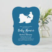 Shih Tzu Dog Baby shower Blue Boy Kaart (Staand voorkant)