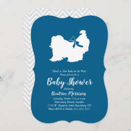 Shih Tzu Dog Baby shower Blue Boy Kaart