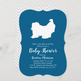 Shih Tzu Dog Baby shower Blue Boy Kaart