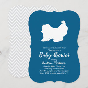Shih Tzu Dog Baby shower Blue Boy Kaart