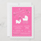 Shih Tzu Dog Baby shower roze meisje Kaart (Voorkant)
