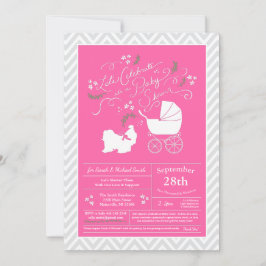 Shih Tzu Dog Baby shower roze meisje Kaart