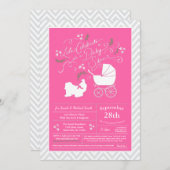Shih Tzu Dog Baby shower roze meisje Kaart (Voorkant / Achterkant)