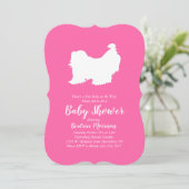 Shih Tzu Dog Baby shower roze meisje Kaart (Staand voorkant)