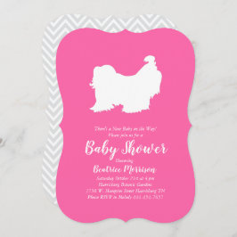 Shih Tzu Dog Baby shower roze meisje Kaart