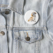 Shih Tzu Dog Button Badge (In situ)