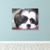 Shih Tzu Dog Canvas Afdruk (Insitu (Houten vloer))