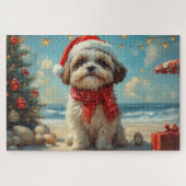 Shih Tzu Dog Christmas  Beach Legpuzzel (Horizontaal)