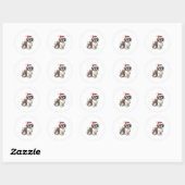 Shih Tzu Dog Christmas Lights Xmas Cute  Ronde Sticker (Vel)