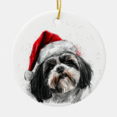 Shih Tzu Dog Christmas Personalized Keramisch Ornament (Voorkant)