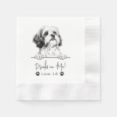 Shih Tzu Dog Custom Gepersonaliseerde Drinken Op M Servet (Voorkant)