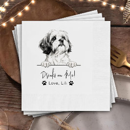 Shih Tzu Dog Custom Gepersonaliseerde Drinken Op M Servet
