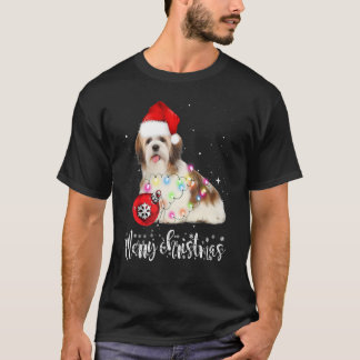 Shih Tzu Dog Cute Christmas Lights T-shirt