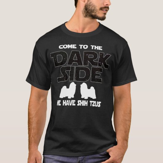 Shih Tzu Dog Dark Side Funny Gift T-shirt (Voorkant)