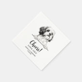 Shih Tzu Dog Drawing Gepersonaliseerde Proost Servet (Hoek)