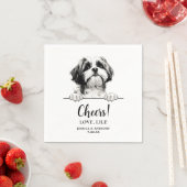 Shih Tzu Dog Drawing Gepersonaliseerde Proost Servet (Insitu)