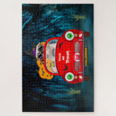 Shih Tzu Dog Driving Car Scary Halloween Legpuzzel (Verticaal)