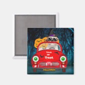 Shih Tzu Dog Driving Car Scary Halloween Magneet (Voorkant / Achterkant)