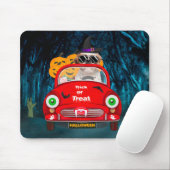 Shih Tzu Dog Driving Car Scary Halloween Muismat (Met muis)