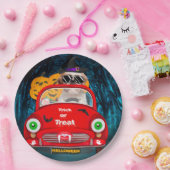 Shih Tzu Dog Driving Car Scary Halloween Papieren Bordje (Feest)