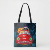 Shih Tzu Dog Driving Car Scary Halloween Tote Bag (Voorkant)
