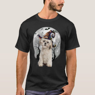 Shih Tzu Dog en Moon Halloween Costume Dog T-shirt