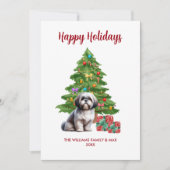 Shih Tzu Dog Familie Kerstmis Feestdagenkaart (Voorkant)