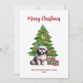 Shih Tzu Dog Familie Kerstmis Feestdagenkaart (Voorkant)