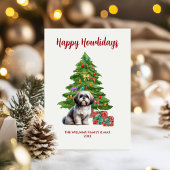 Shih Tzu Dog Familie Kerstmis Feestdagenkaart